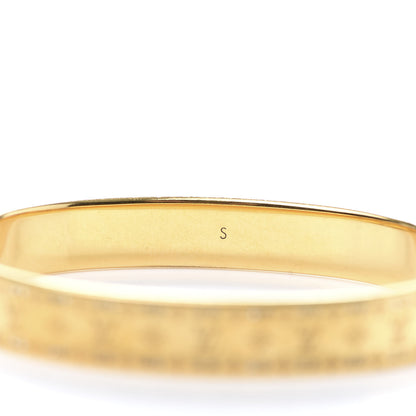 Louis Vuitton Brass Crystal Monogram Nanogram Strass Cuff S Gold 6 of 7