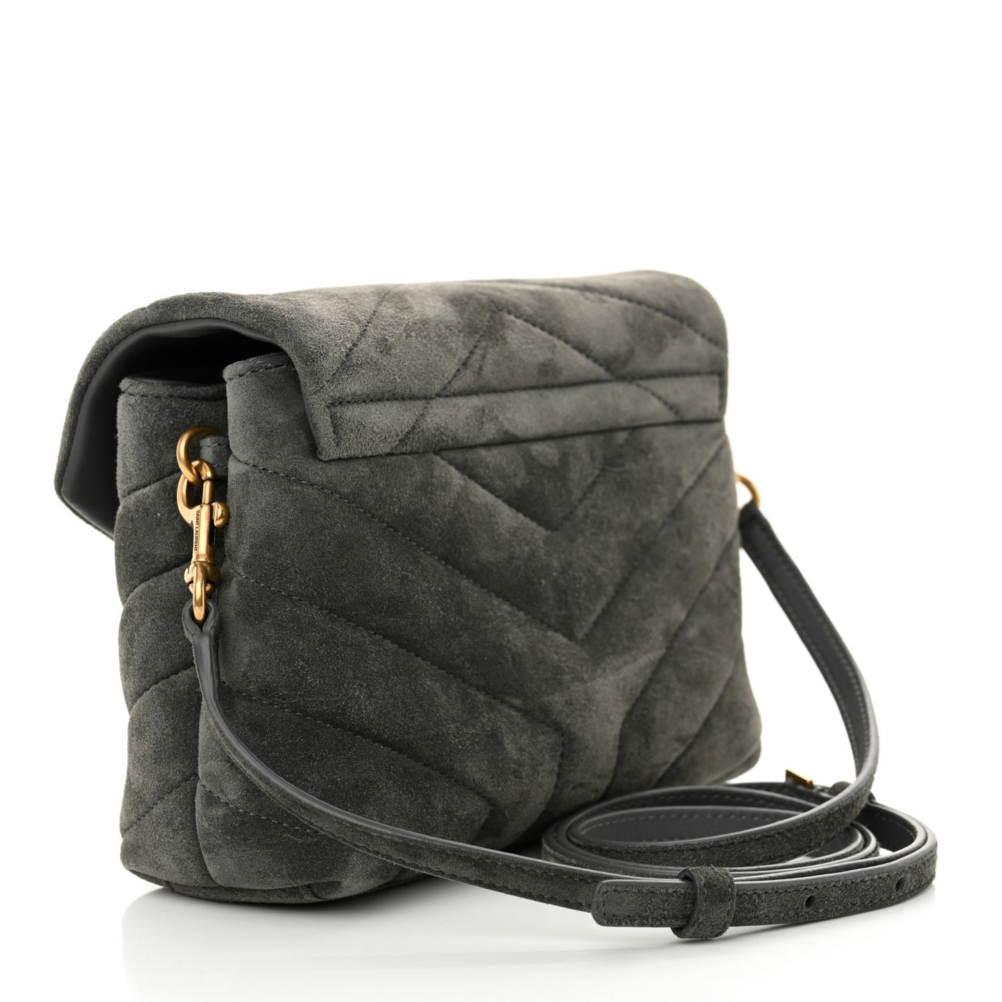 Suede Y Quilted Monogram Toy Loulou Crossbody Bag Storm