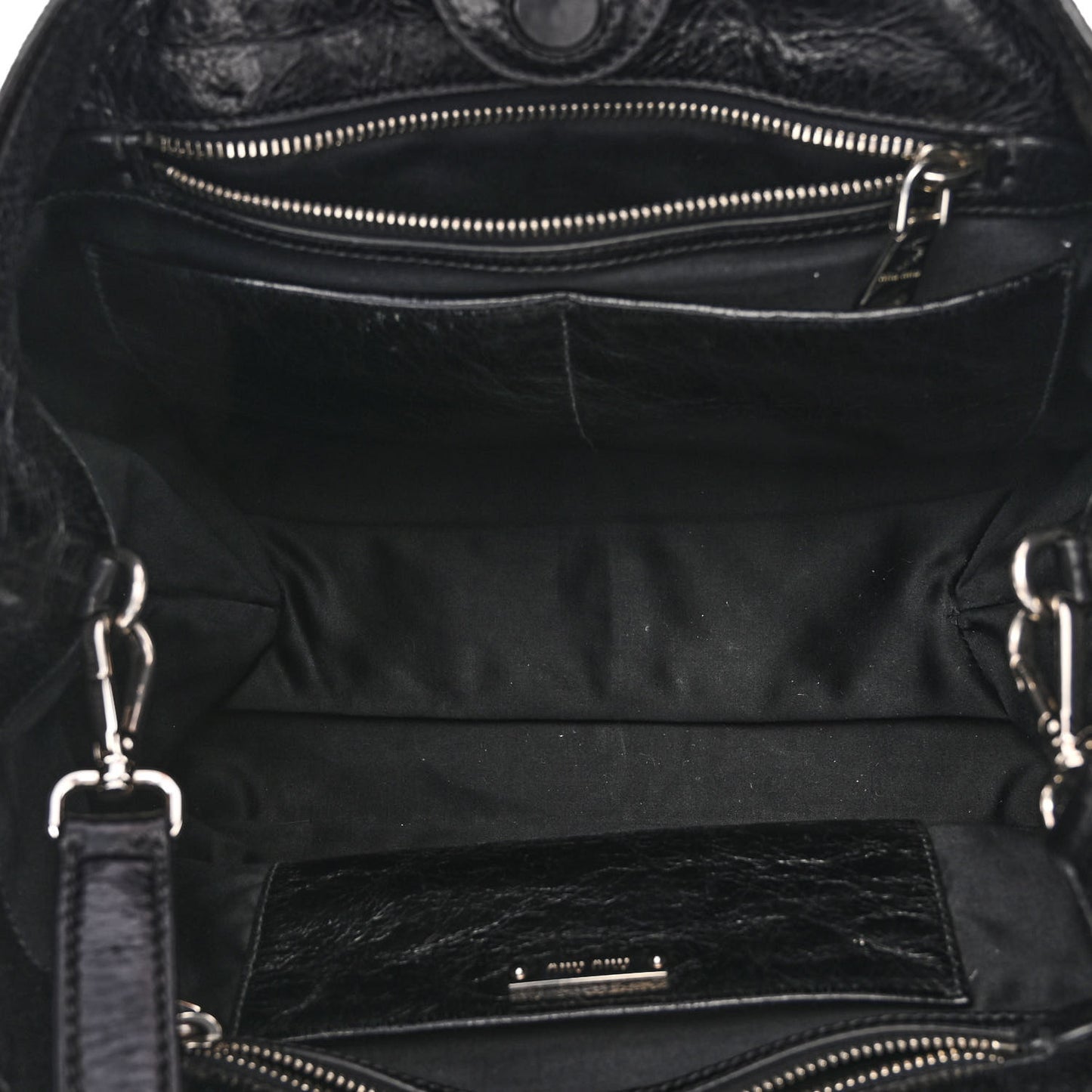 Vitello Shine Top Handle Satchel Black