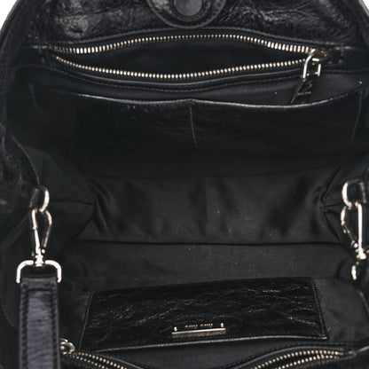 Miu Miu Vitello Shine Top Handle Satchel Black 4 of 8