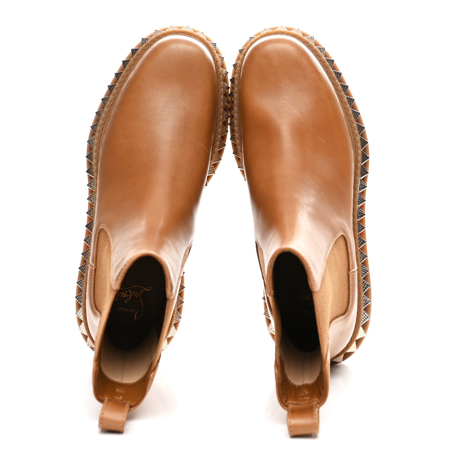 Christian Louboutin Calfskin Studs Emilia Pyraclou Boots 37.5 Terra 2 of 9