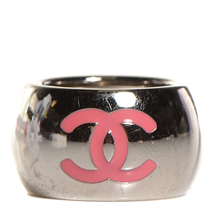 Chanel Enamel Valentine CC Ring 7 Pink 1 of 4