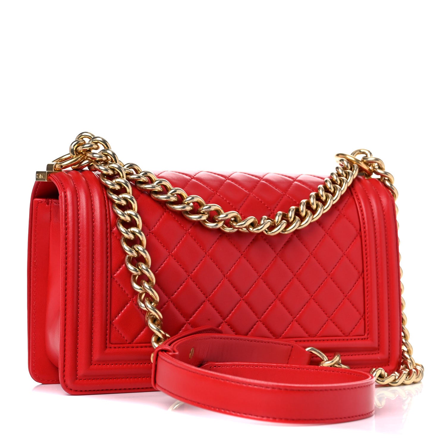 Chanel Lambskin Quilted Medium Boy Flap Red 3 of 12