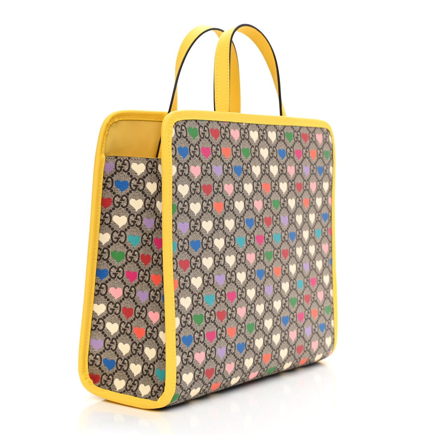 GG Supreme Monogram Hearts Childrens Tote Beige Ebony Multicolor Freesia