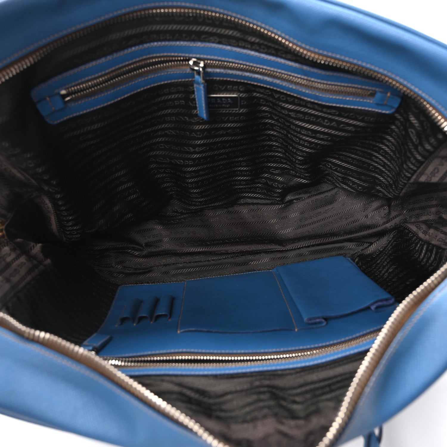 Prada Saffiano Briefcase Cobalto 5 of 10
