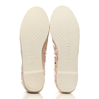 Chanel PVC Tweed CC Espadrilles 40 Coral White Transparent 5 of 9