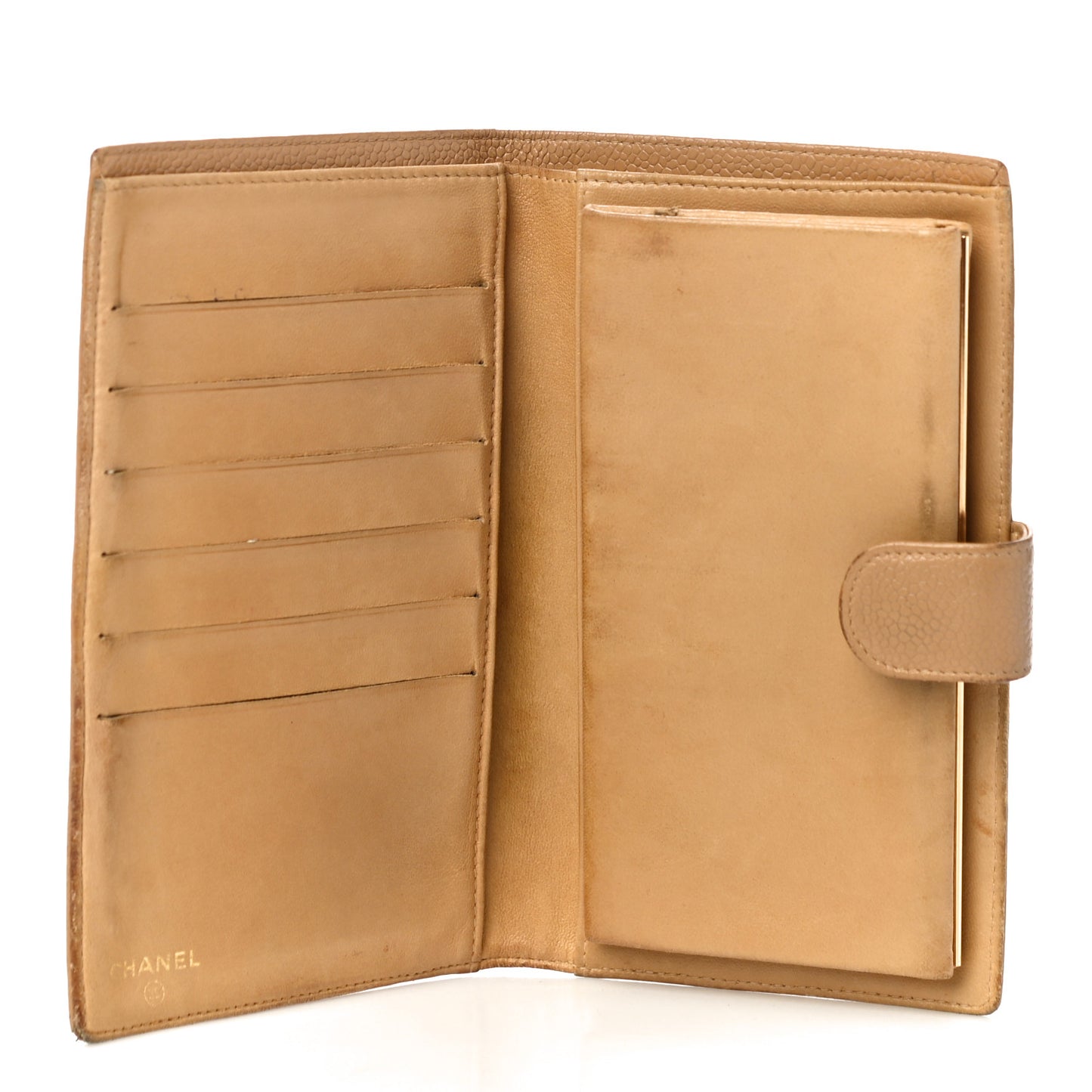 Caviar Timeless CC French Wallet Beige