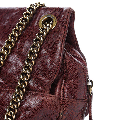 Chanel Crumpled Grained Calfskin Quilted Maxi Shiva Flap Bordeaux 11 of 13