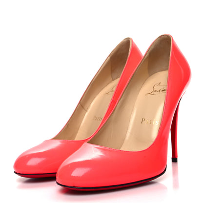 Christian Louboutin Patent Fifille 100 Pumps 37 Fluo Rose 3 of 8