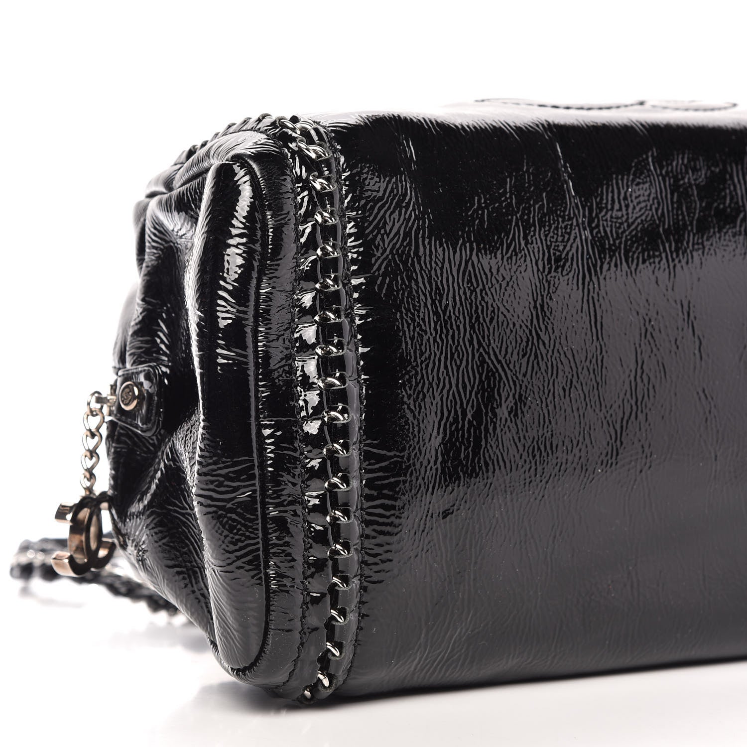 Chanel Patent Medium Luxe Ligne Bowler Black 6 of 9