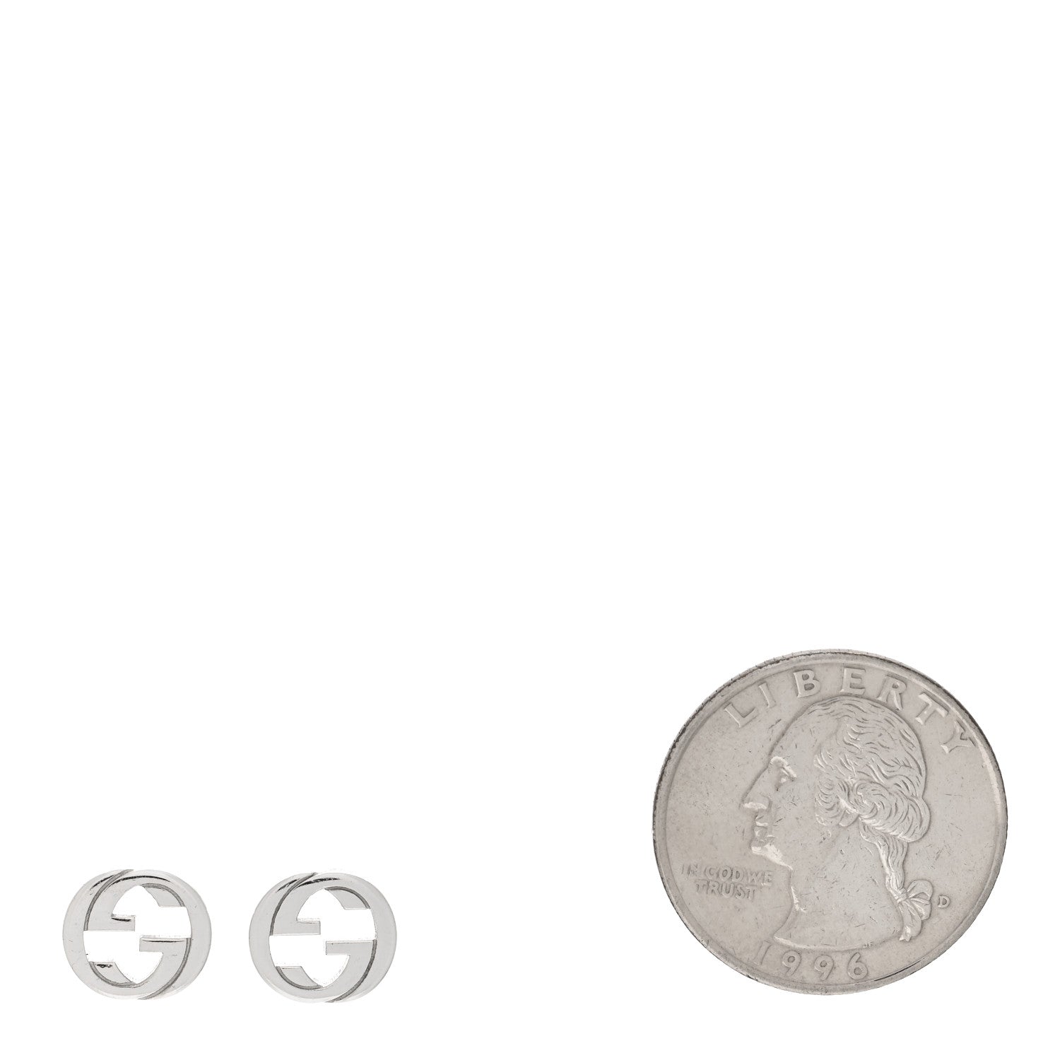 Gucci Sterling Silver Interlocking GG Stud Earrings 2 of 4