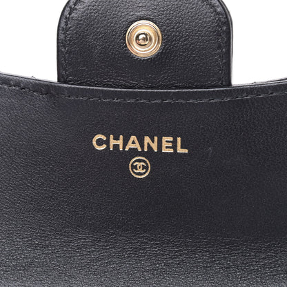 Chanel Lambskin Quilted Top Handle Flap Coin Purse With Chain Black 5 of 10