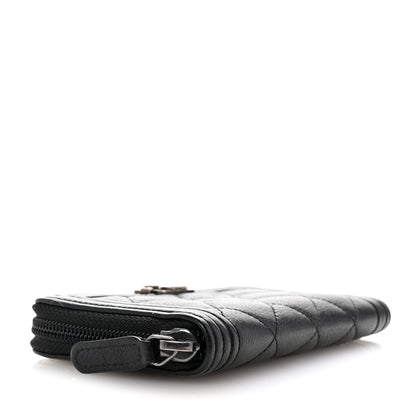 Chanel Calfskin Quilted Small Boy Zip Around Wallet Black 4 of 8
