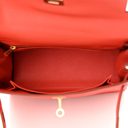 Hermes Togo Kelly Retourne 25 Capucine 5 of 13