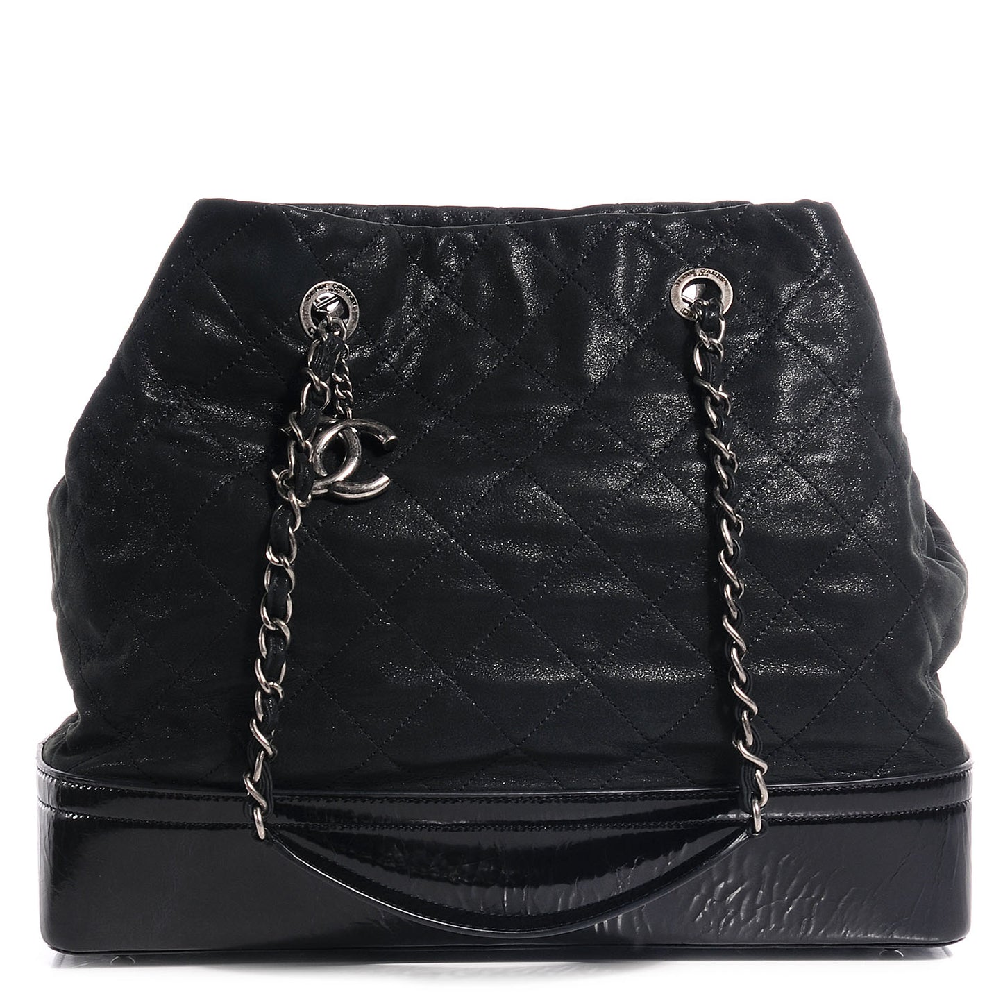 Iridescent Calfskin VIP Large Tote Black
