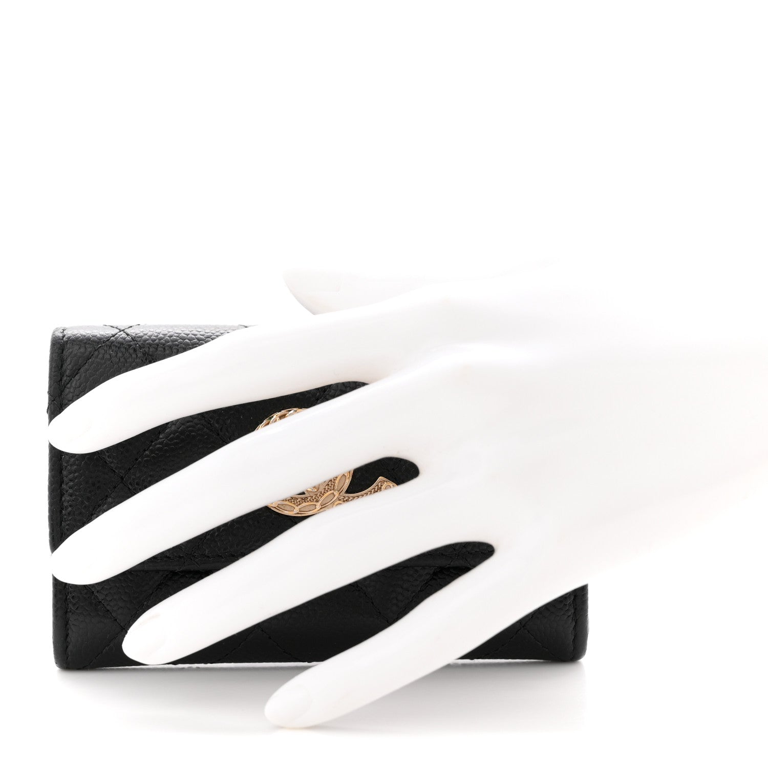 Chanel Caviar Quilted Chain CC Flap Card Holder Black 2 of 10