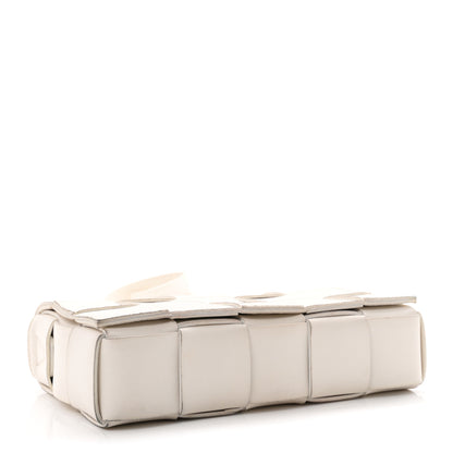 Bottega Veneta Lambskin Maxi Intrecciato Cassette Crossbody Bag White 4 of 10