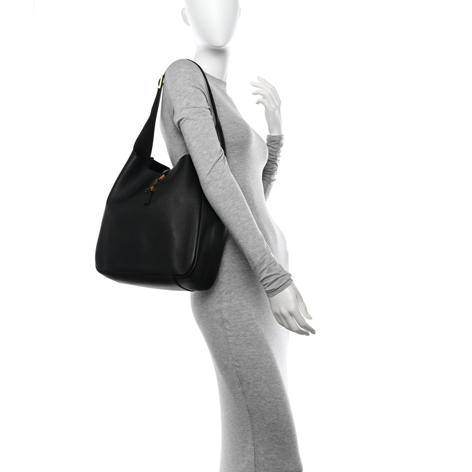 Saint Laurent Smooth Calfskin Large Le 5 A 7 Soft Hobo Black 2 of 12