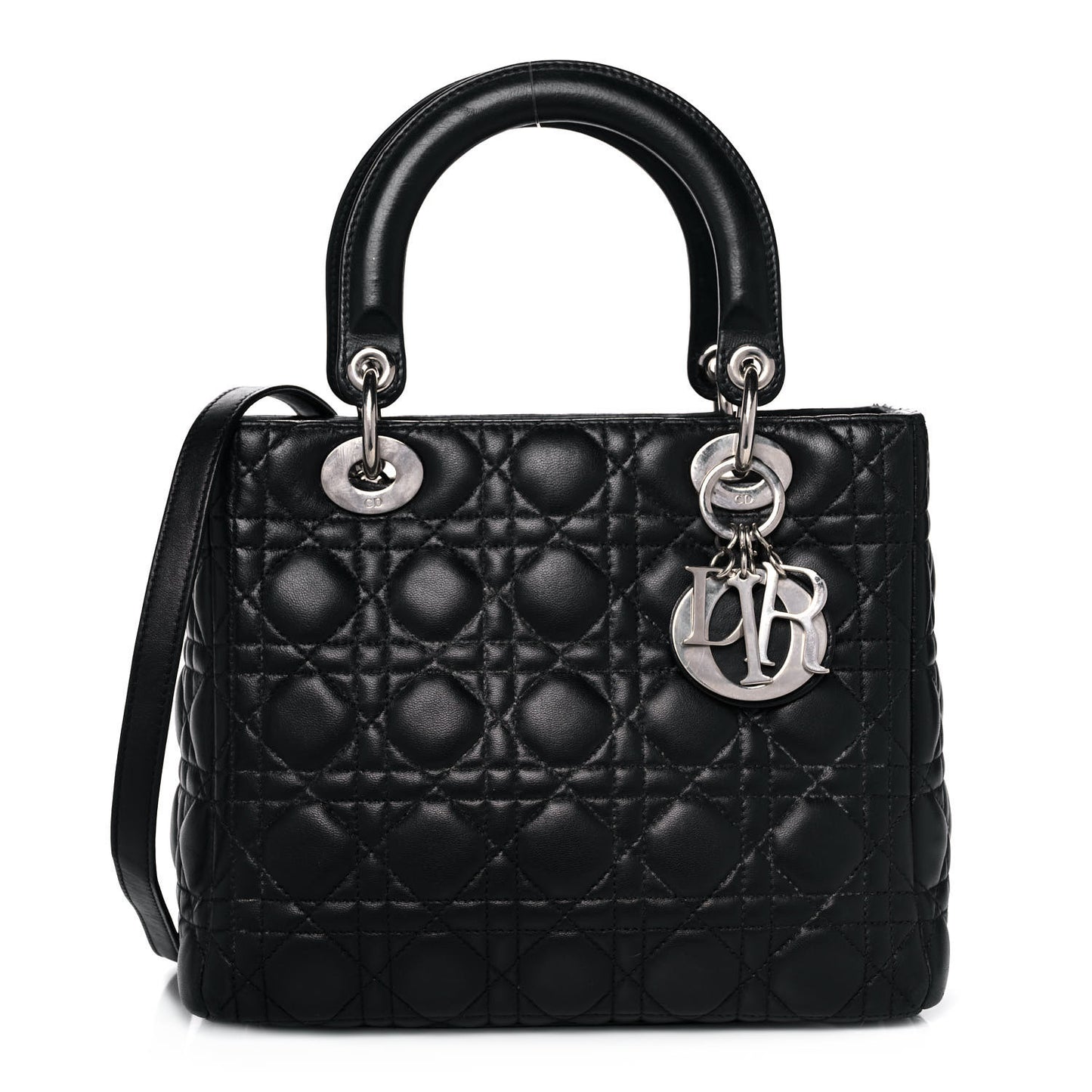 Lambskin Cannage Medium Lady Dior Black