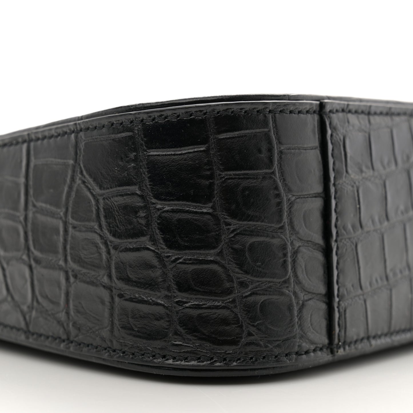Calfskin Crocodile Embossed Le 5 A 7 Hobo Black