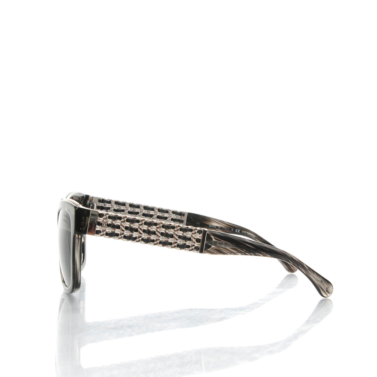 Square Chain Sunglasses 5362-Q Shaded Black