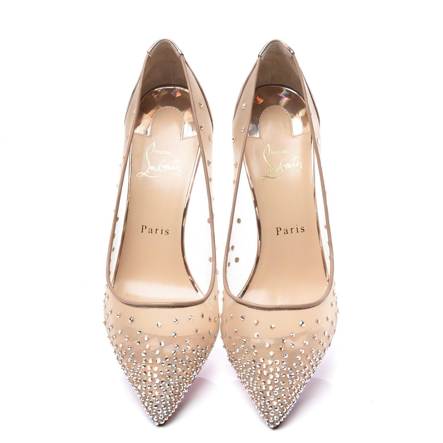 Christian Louboutin Crystal Strass Follies 85 Pumps 39.5 Gold 5 of 10