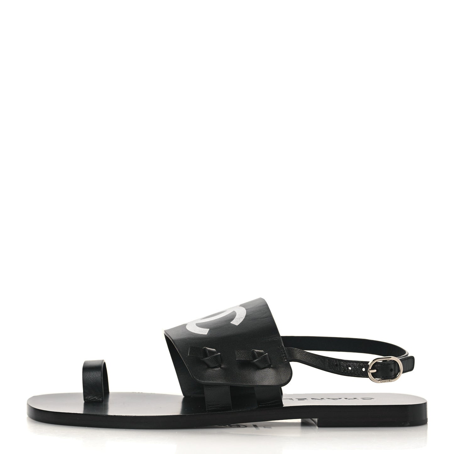 Goatskin CC Sandals 36 Black