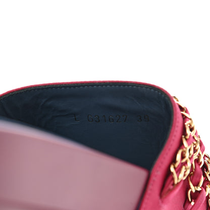 Chanel Satin Chain Flat Sandals 39 Dark Fuchsia 8 of 9