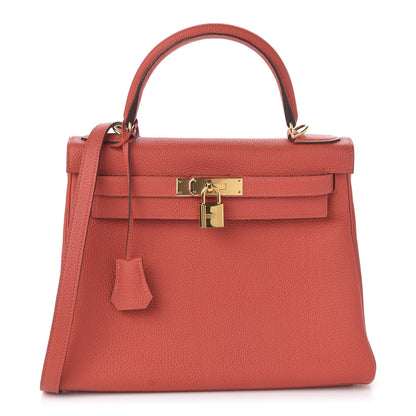 Hermes Togo Kelly Retourne 28 Rouge Pivoine 1 of 10
