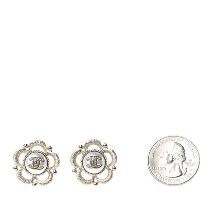Chanel Pearl Crystal CC Earrings Gold 2 of 5