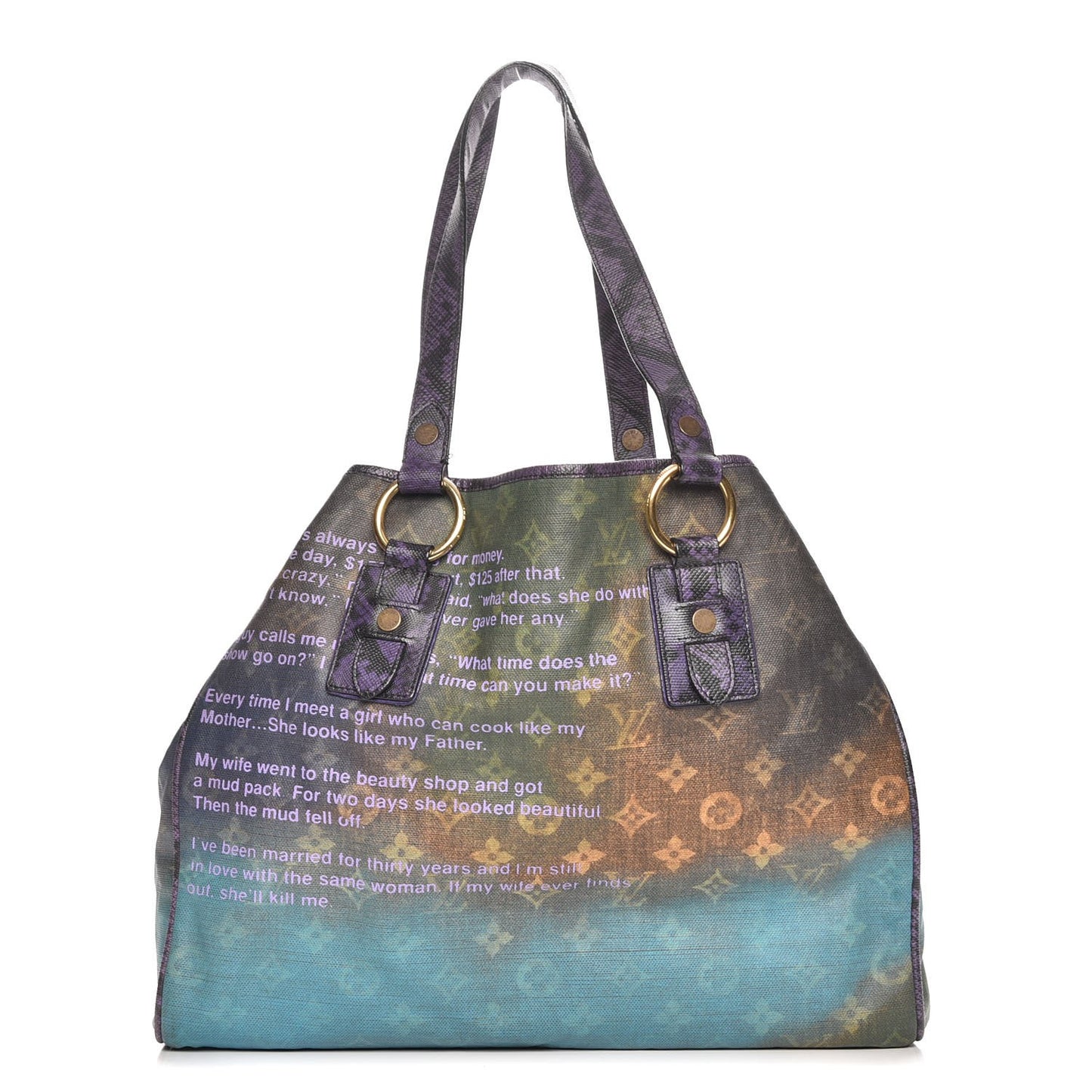 Monogram Karung Heartbreak Jokes Tote Violet