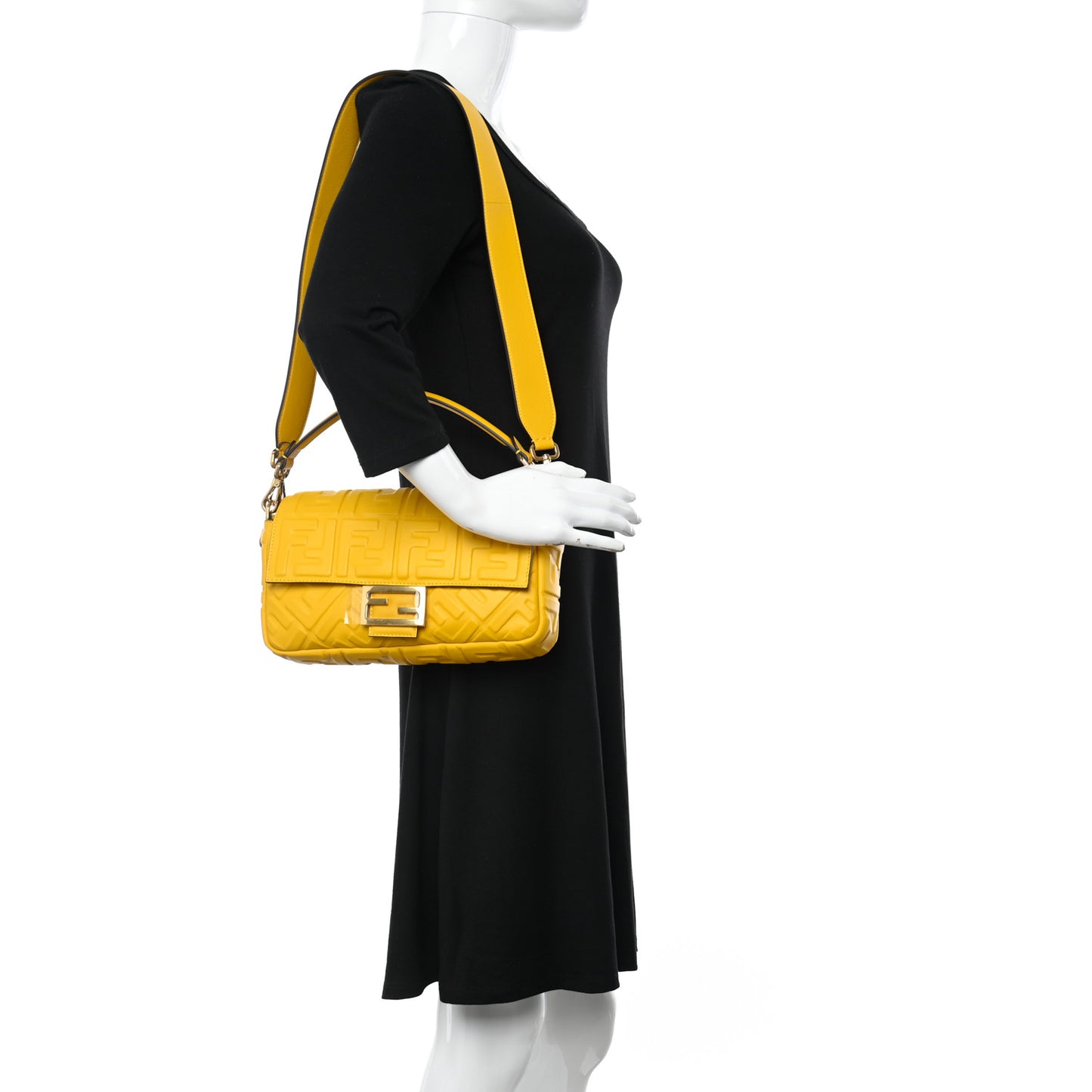 Nappa FF 1974 Embossed Baguette Mimosa