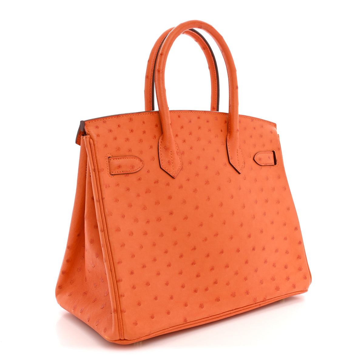 Hermes Ostrich Birkin 30 Orange 3 of 11