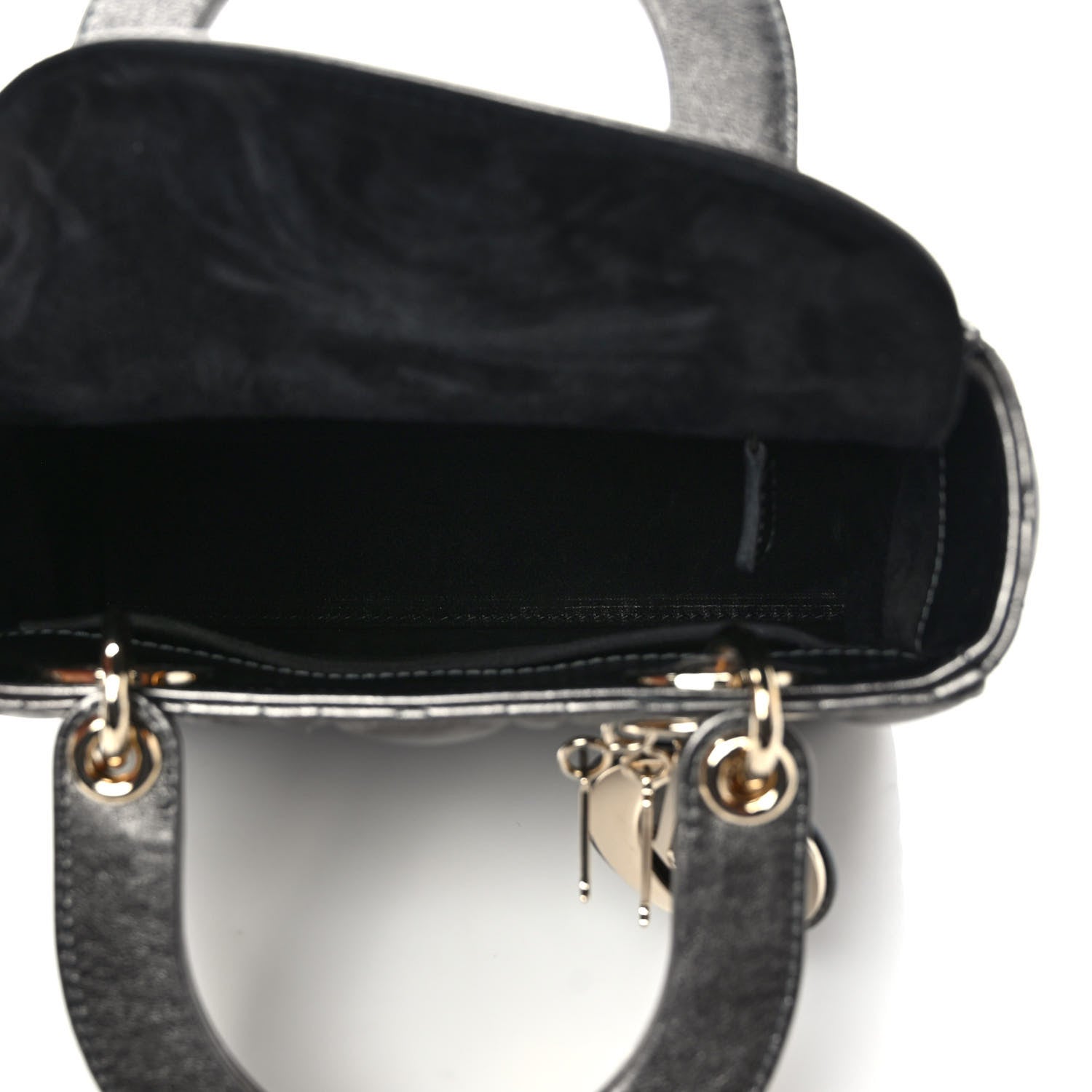 Christian Dior Lambskin Cannage Small My ABCDior Lady Dior Metallic Grey 5 of 9