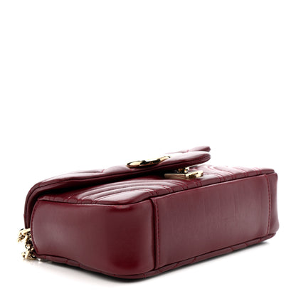 Gucci Lambskin Matelasse Small GG Marmont Shoulder Bag Rosso Ancora 4 of 12