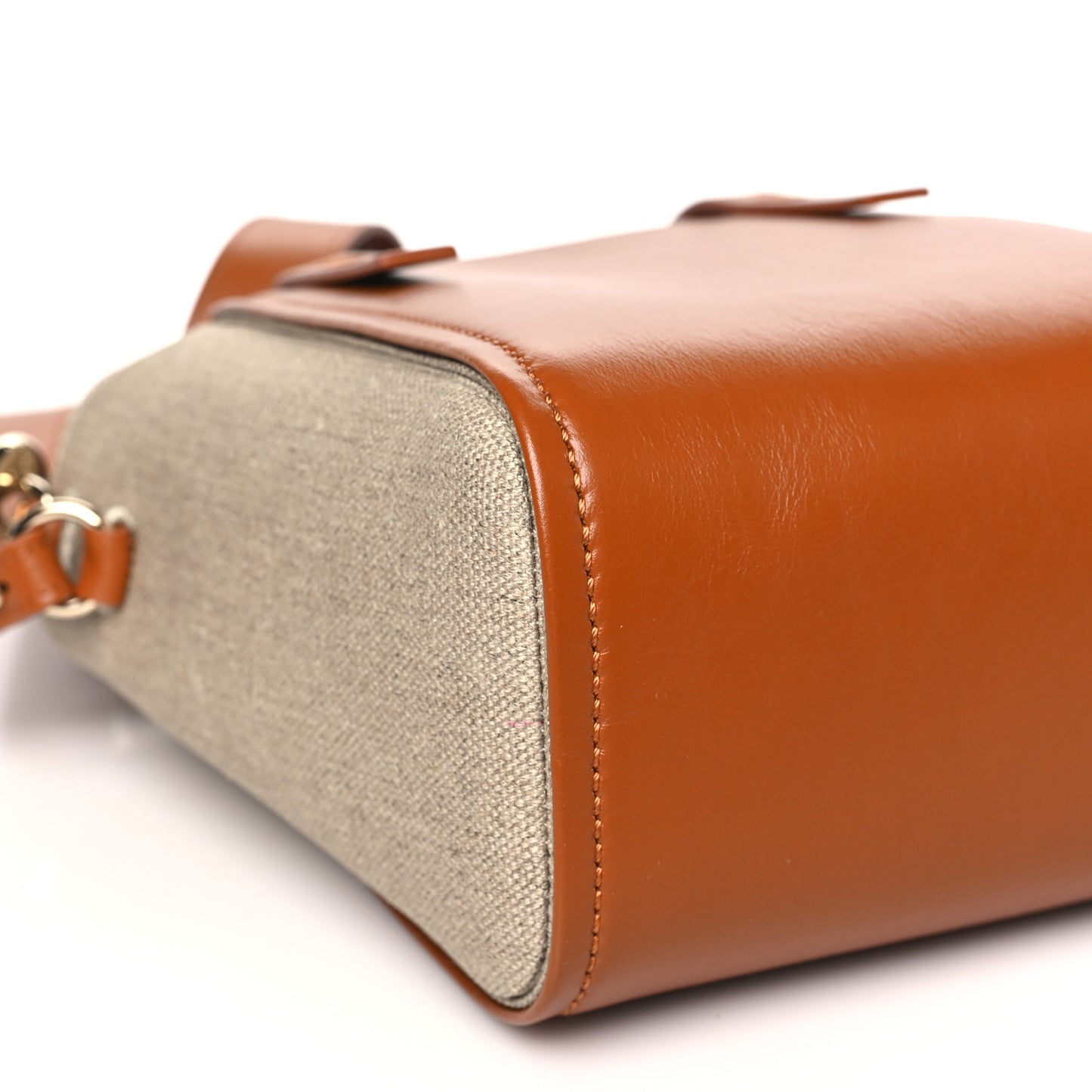 Linen Calfskin Small Sense Tote Bag Orange