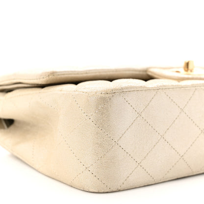 Chanel Iridescent Calfskin Quilted Medium Double Flap Light Gold 9 of 12