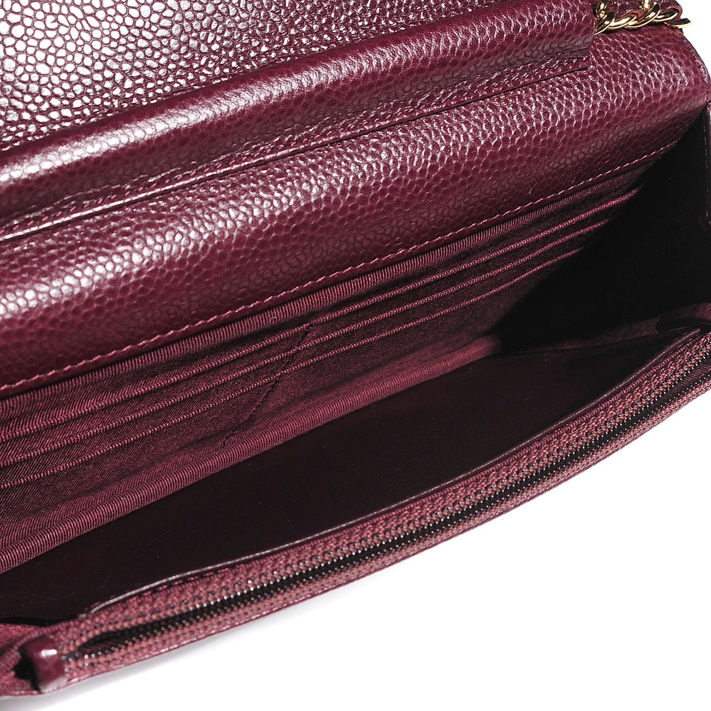 Caviar Quilted Wallet on Chain WOC Bordeaux