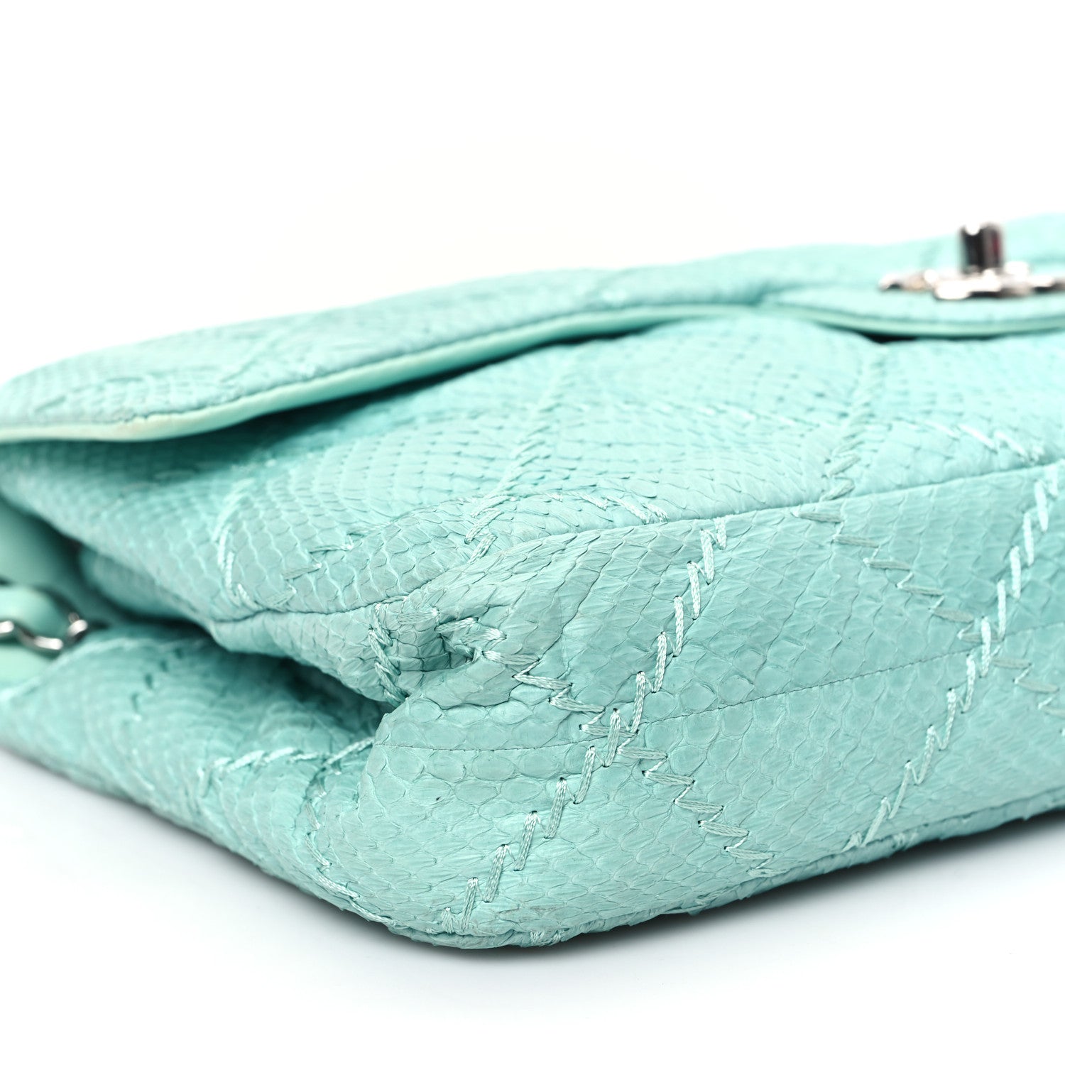 Chanel Snakeskin Ultimate Stitch Flap Light Blue 9 of 12