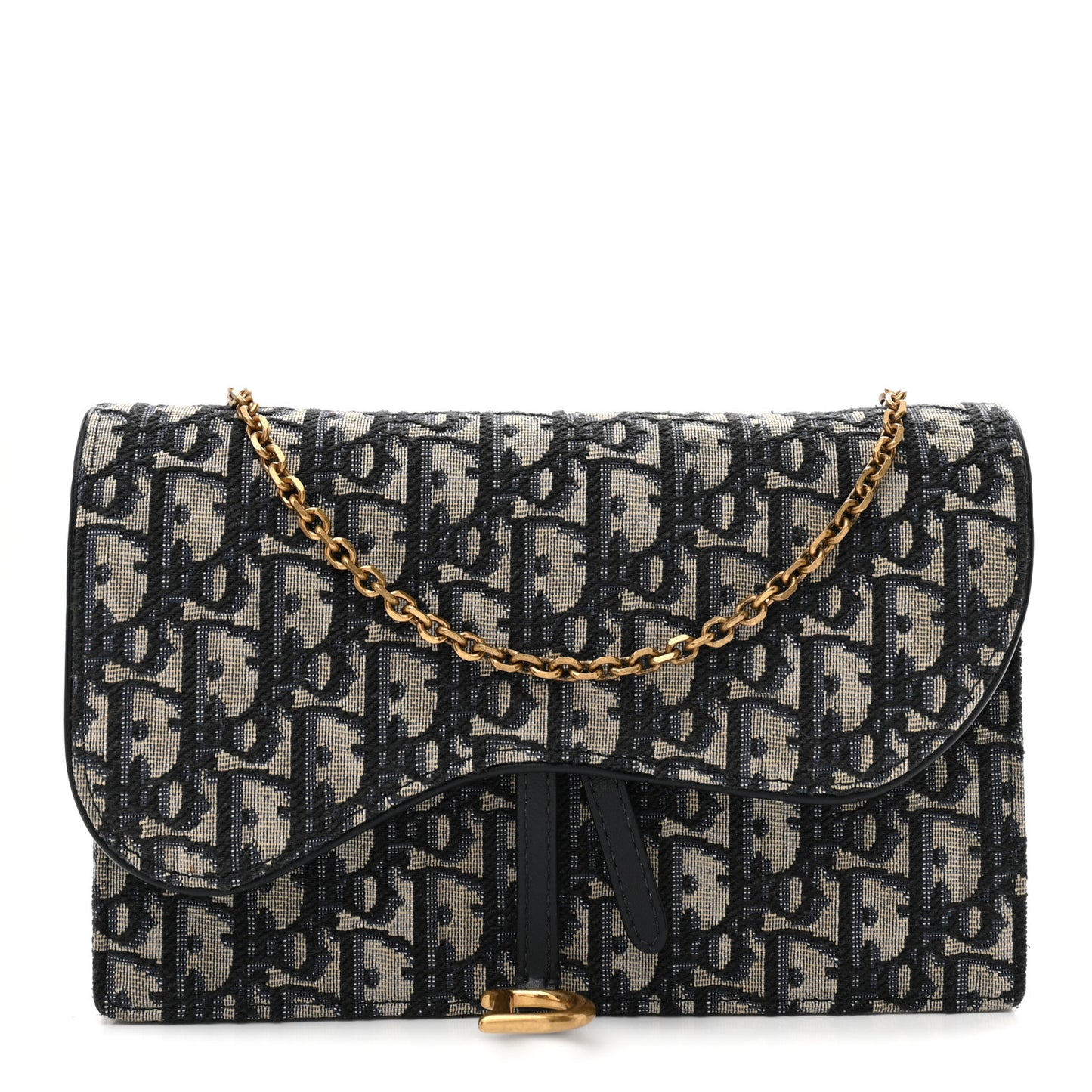 Oblique Saddle Chain Pouch Blue