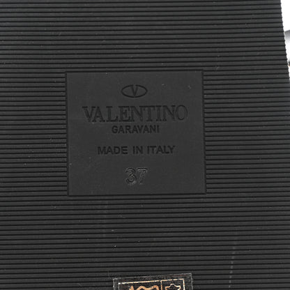 Valentino Garavani Calfskin Roman Stud Ankle Strap 40mm Flatform Sandals 37 Black 6 of 8