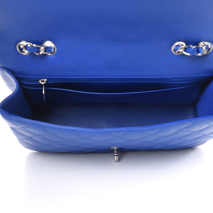 Chanel Caviar Quilted Jumbo Single Flap Blue 5 of 10