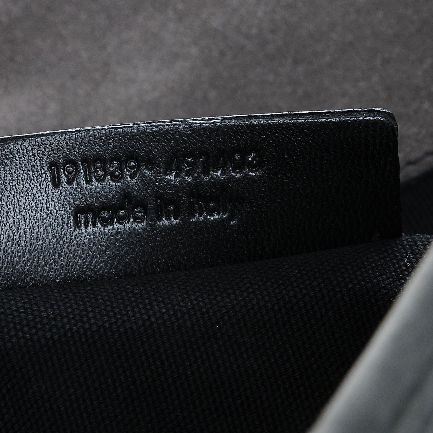 Crocodile Embossed Nubuck Besace Shoulder Bag Anthracite