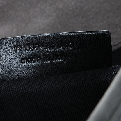 Saint Laurent Crocodile Embossed Nubuck Besace Shoulder Bag Anthracite 7 of 8