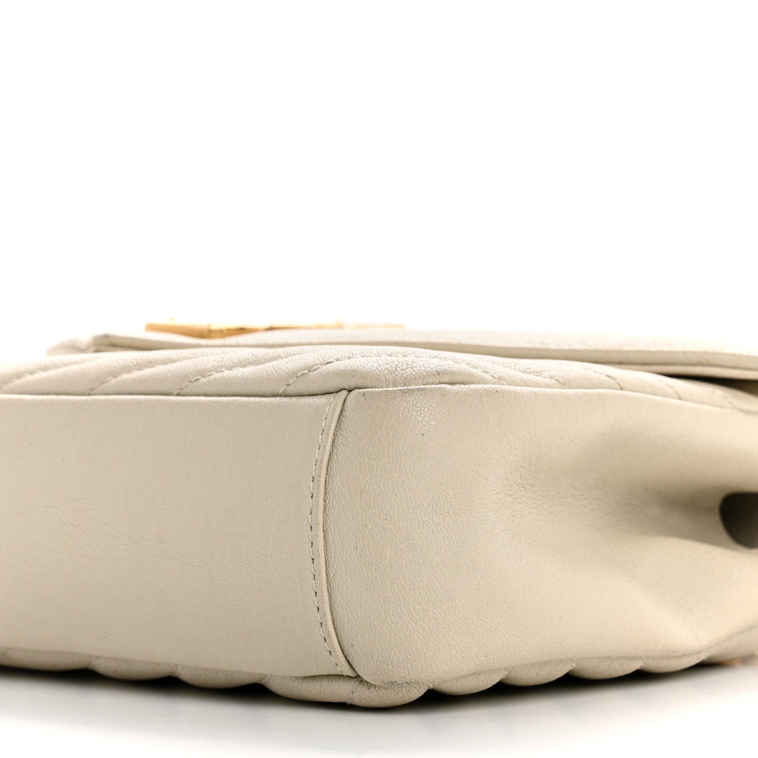 Saint Laurent Sheepskin Matelasse Chevron Monogram Medium College Bag Crema Soft 11 of 19