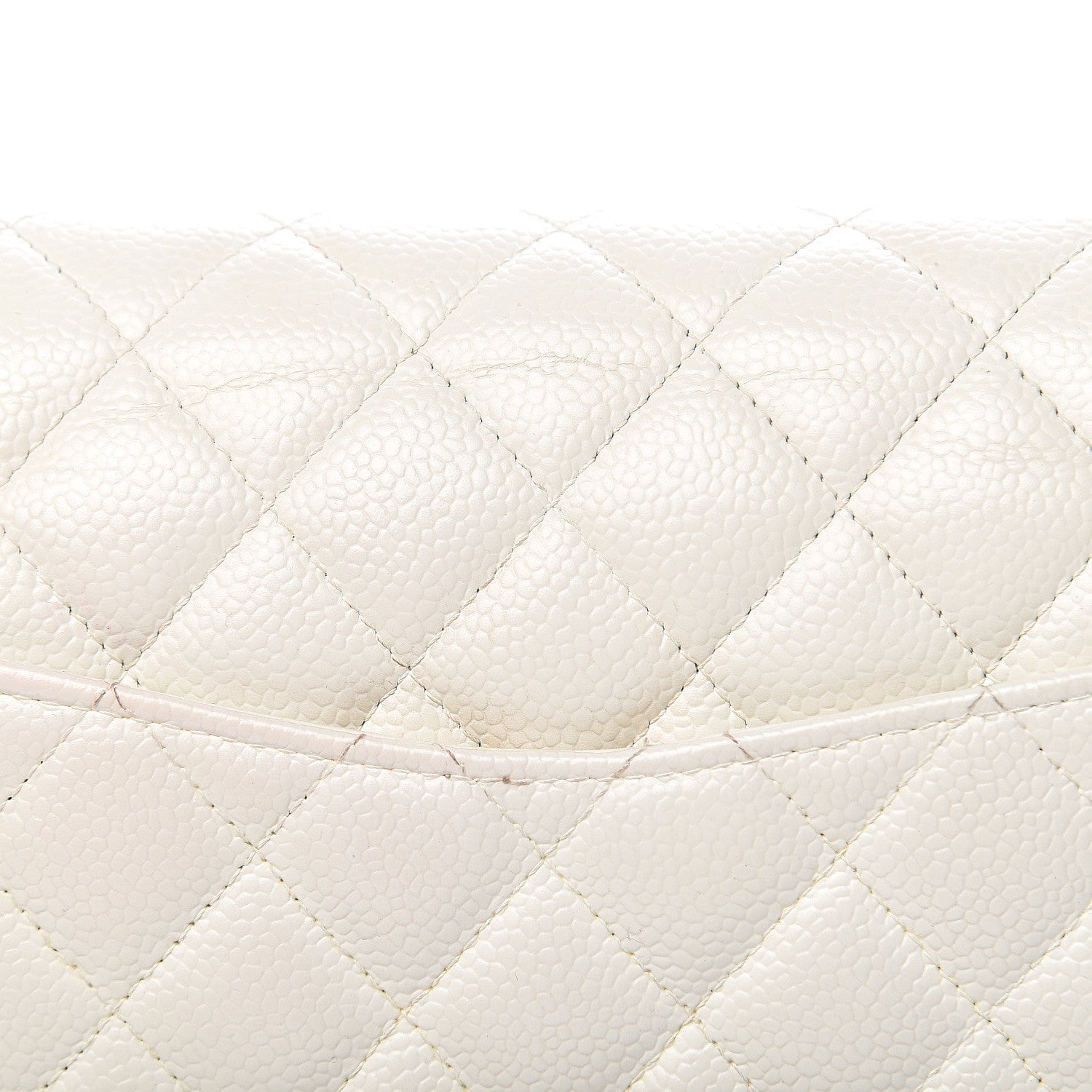 Chanel Caviar Quilted Medium Double Flap White 8 of 15