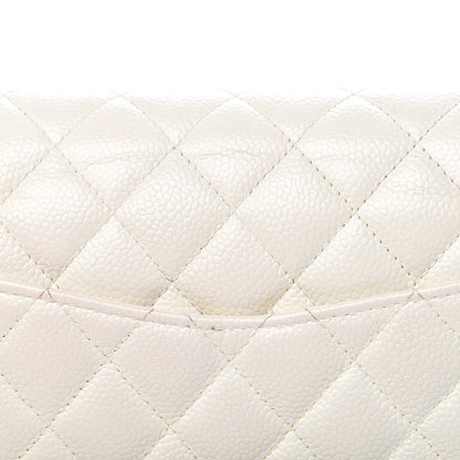 Chanel Caviar Quilted Medium Double Flap White 8 of 15