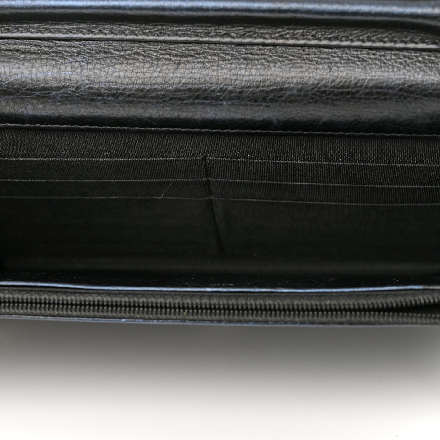 Metallic Calfskin Quilted Boy Wallet On Chain WOC Navy Blue