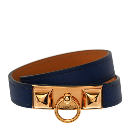 Hermes Swift Rivale Double Tour Bracelet S Bleu Saphir 1 of 6
