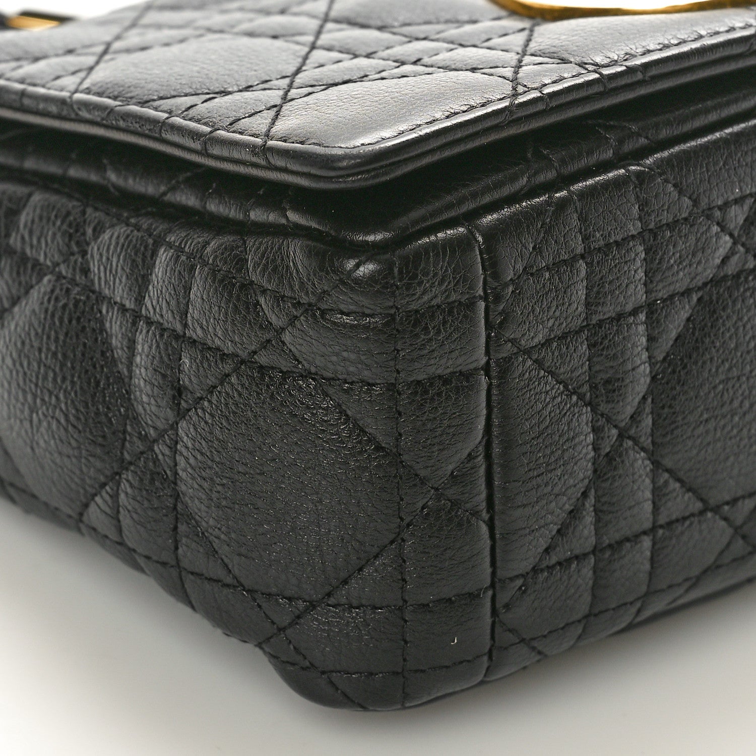 Christian Dior Calfskin Cannage Small Caro Bag Black 9 of 10